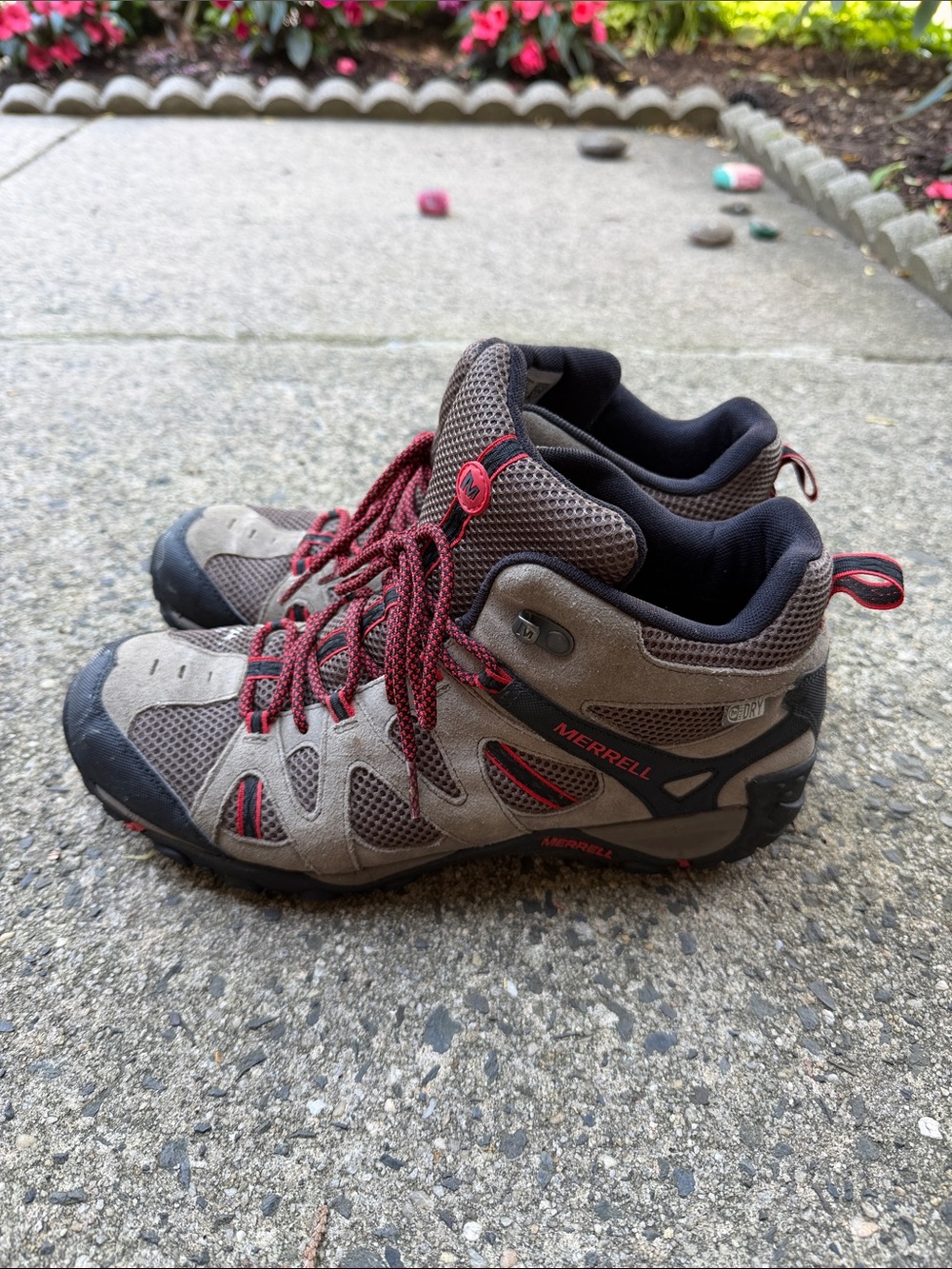Merrell Brown and Red Trail Hiking Shoes
